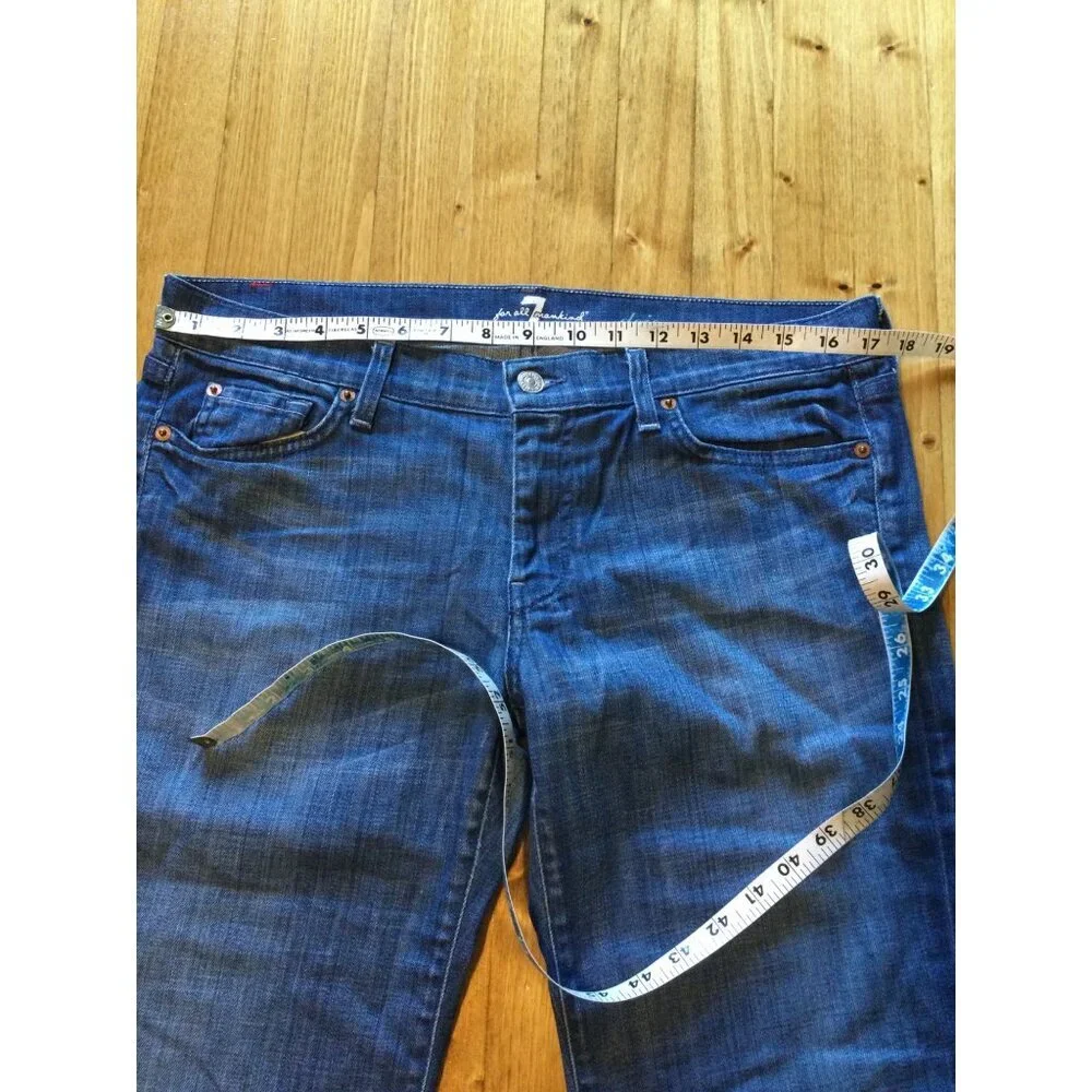 7 for All Mankind 7FAM DOJO Blue Denim Jean Shorts Bermuda Long Size 31